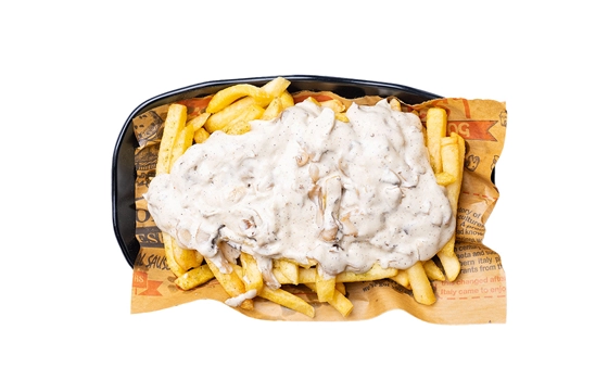 French Fries with Mushroom Sauce